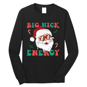 Big Nick Energy Funny Santa Claus Holiday Christmas Long Sleeve Shirt