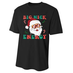 Big Nick Energy Funny Santa Claus Holiday Christmas Performance Sprint T-Shirt