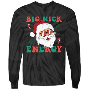 Big Nick Energy Funny Santa Claus Holiday Christmas Tie-Dye Long Sleeve Shirt