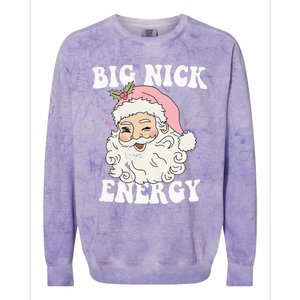 Big Nick Energy Funny Santa Xmas Retro Christmas Colorblast Crewneck Sweatshirt