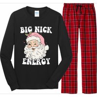 Big Nick Energy Funny Santa Xmas Retro Christmas Long Sleeve Pajama Set