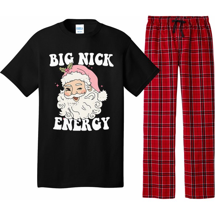 Big Nick Energy Funny Santa Xmas Retro Christmas Pajama Set