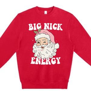 Big Nick Energy Funny Santa Xmas Retro Christmas Premium Crewneck Sweatshirt