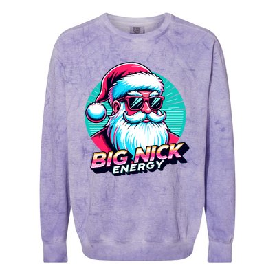 Big Nick Energy Christmas Ugly Xmas Vintage Santa Family Cool Gift Colorblast Crewneck Sweatshirt