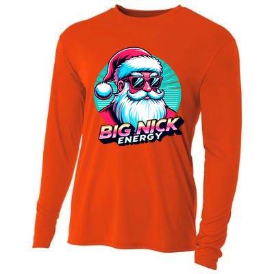 Big Nick Energy Christmas Ugly Xmas Vintage Santa Family Cool Gift Cooling Performance Long Sleeve Crew