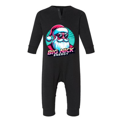 Big Nick Energy Christmas Ugly Xmas Vintage Santa Family Cool Gift Infant Fleece One Piece