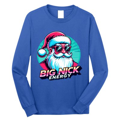 Big Nick Energy Christmas Ugly Xmas Vintage Santa Family Cool Gift Long Sleeve Shirt