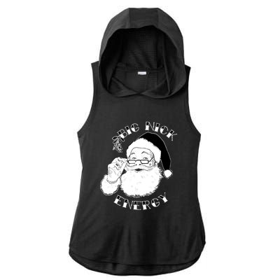 Big Nick Energy Christmas Vintage Santa Ugly Xmas Sweater Gift Ladies PosiCharge Tri-Blend Wicking Draft Hoodie Tank