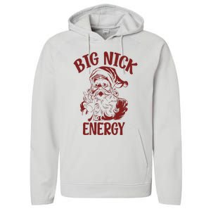 Big Nick Energy Funny Family Christmas Santa Cute Xmas Performance Fleece Hoodie