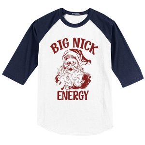 Big Nick Energy Funny Family Christmas Santa Cute Xmas Baseball Sleeve Shirt