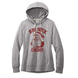 Big Nick Energy Funny Family Christmas Santa Cute Xmas Women's Fleece Hoodie