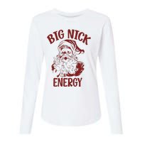 Big Nick Energy Funny Family Christmas Santa Cute Xmas Womens Cotton Relaxed Long Sleeve T-Shirt