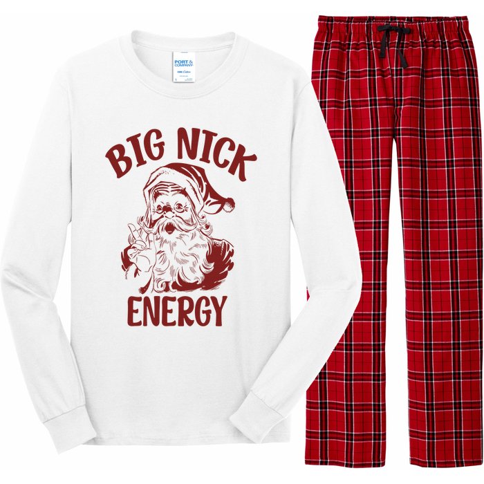 Big Nick Energy Funny Family Christmas Santa Cute Xmas Long Sleeve Pajama Set