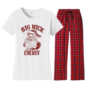 Big Nick Energy Funny Family Christmas Santa Cute Xmas Women's Flannel Pajama Set