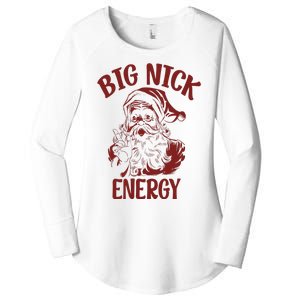 Big Nick Energy Funny Family Christmas Santa Cute Xmas Women's Perfect Tri Tunic Long Sleeve Shirt