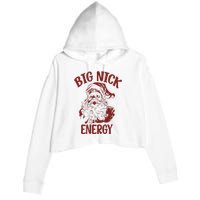 Big Nick Energy Funny Family Christmas Santa Cute Xmas Crop Fleece Hoodie