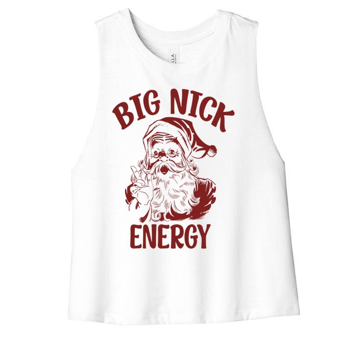 Big Nick Energy Funny Family Christmas Santa Cute Xmas Women's Racerback Cropped Tank