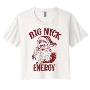 Big Nick Energy Funny Family Christmas Santa Cute Xmas Women's Crop Top Tee