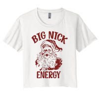 Big Nick Energy Funny Family Christmas Santa Cute Xmas Women's Crop Top Tee