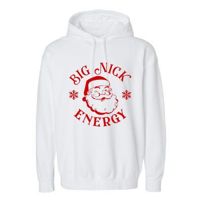 Big Nick Energy Christmas Retro Groovy Funny Vintage Santa Garment-Dyed Fleece Hoodie