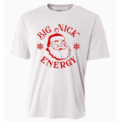 Big Nick Energy Christmas Retro Groovy Funny Vintage Santa Cooling Performance Crew T-Shirt