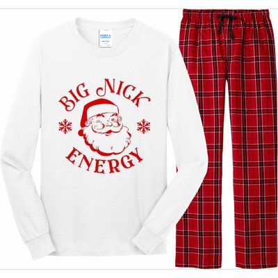 Big Nick Energy Christmas Retro Groovy Funny Vintage Santa Long Sleeve Pajama Set