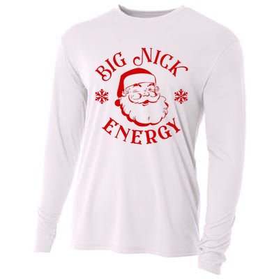 Big Nick Energy Christmas Retro Groovy Funny Vintage Santa Cooling Performance Long Sleeve Crew