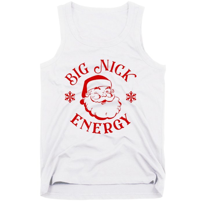 Big Nick Energy Christmas Retro Groovy Funny Vintage Santa Tank Top