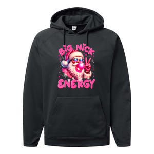 Big Nick Energy Funny Xmas Christmas Holiday Performance Fleece Hoodie