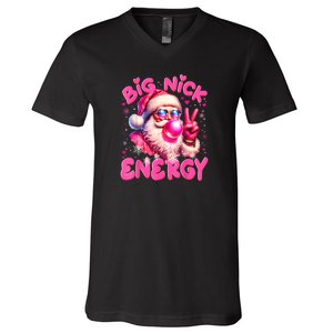 Big Nick Energy Funny Xmas Christmas Holiday V-Neck T-Shirt