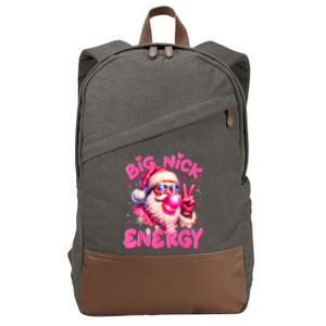 Big Nick Energy Funny Xmas Christmas Holiday Cotton Canvas Backpack