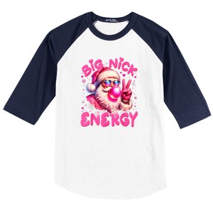 Big Nick Energy Funny Xmas Christmas Holiday Baseball Sleeve Shirt