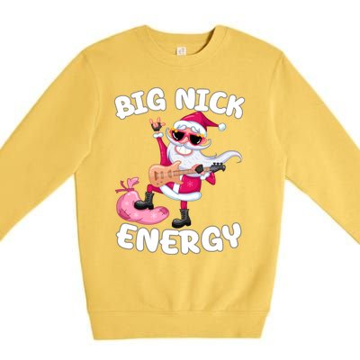 Big Nick Energy Cool Santa Christmas Funny Party Meaningful Gift Premium Crewneck Sweatshirt