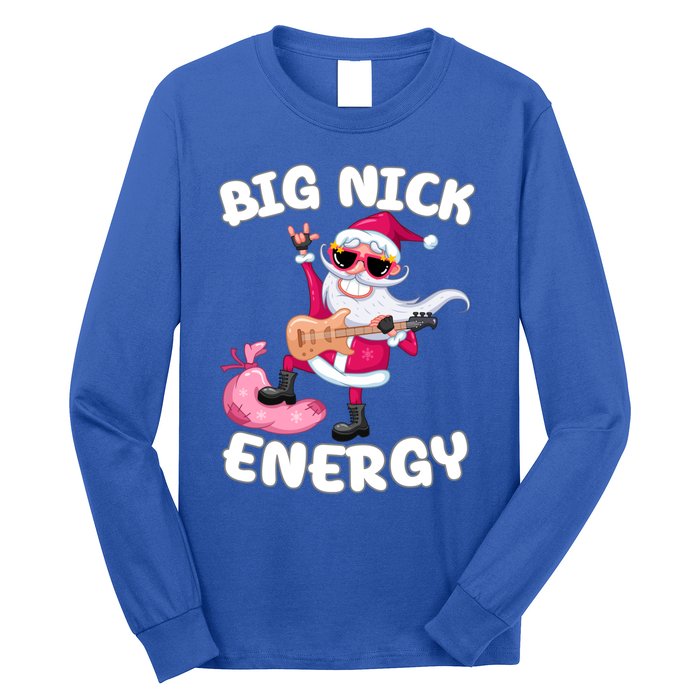 Big Nick Energy Cool Santa Christmas Funny Party Meaningful Gift Long Sleeve Shirt