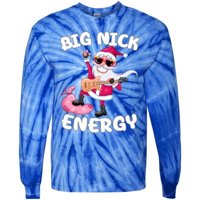 Big Nick Energy Cool Santa Christmas Funny Party Meaningful Gift Tie-Dye Long Sleeve Shirt