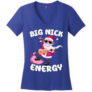 Big Nick Energy Cool Santa Christmas Funny Party Meaningful Gift Women's V-Neck T-Shirt