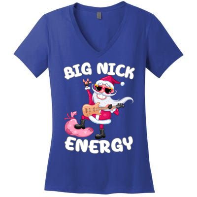 Big Nick Energy Cool Santa Christmas Funny Party Meaningful Gift Women's V-Neck T-Shirt