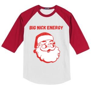 Big Nick Energy Funny Christmas Gift Kids Colorblock Raglan Jersey