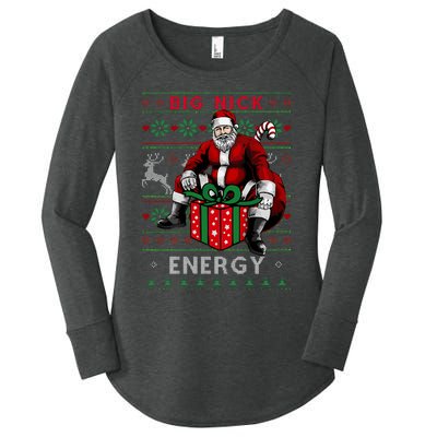 Big Nick Energy Funny Santa Christmas Xmas Ugly Christmas Sweater Women's Perfect Tri Tunic Long Sleeve Shirt