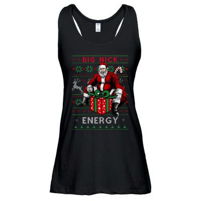 Big Nick Energy Funny Santa Christmas Xmas Ugly Christmas Sweater Ladies Essential Flowy Tank