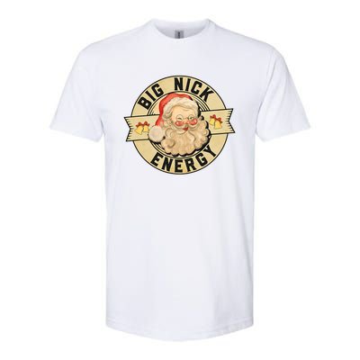 Big Nick Energy, Funny Vintage Santa Claus Wink Christmas Softstyle® CVC T-Shirt