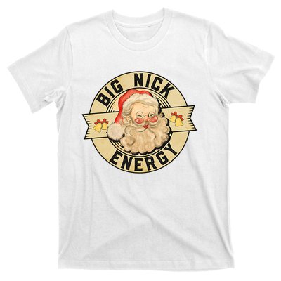 Big Nick Energy, Funny Vintage Santa Claus Wink Christmas T-Shirt