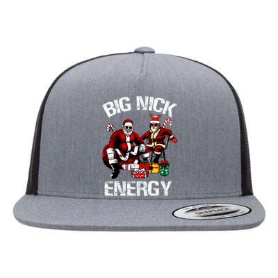 Big Nick Energy Funny Santa Christmas Xmas Ugly Christmas Sweater Flat Bill Trucker Hat