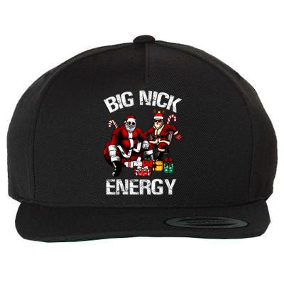 Big Nick Energy Funny Santa Christmas Xmas Ugly Christmas Sweater Wool Snapback Cap