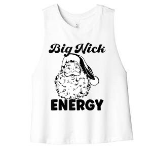 Big Nick Energy Shirt Santa Xmas Funny Christmas Women's Racerback Cropped Tank