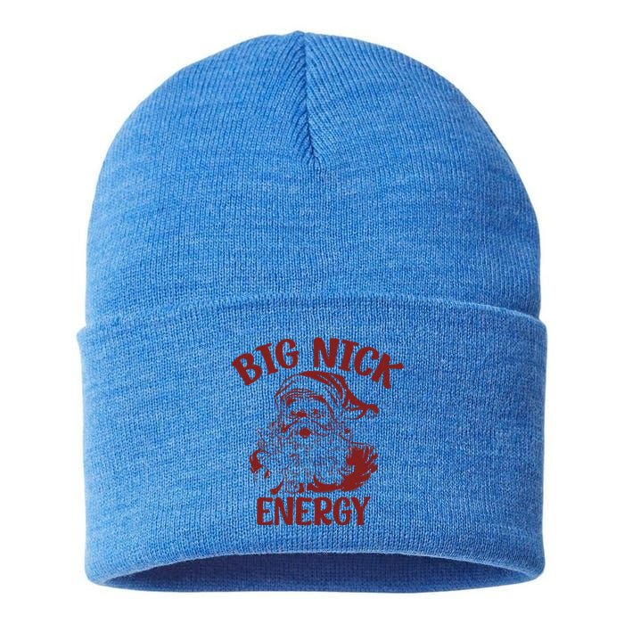 Big Nick Energy Funny Family Christmas Santa Cute Xmas Gift Sustainable Knit Beanie