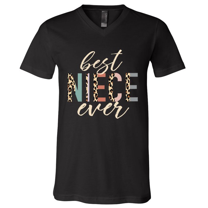 Best Niece Ever Gifts From Auntie Leopard mom V-Neck T-Shirt