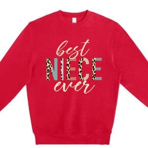 Best Niece Ever Gifts From Auntie Leopard mom Premium Crewneck Sweatshirt