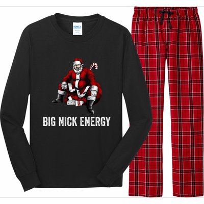 Big Nick Energy Funny Santa Christmas Long Sleeve Pajama Set