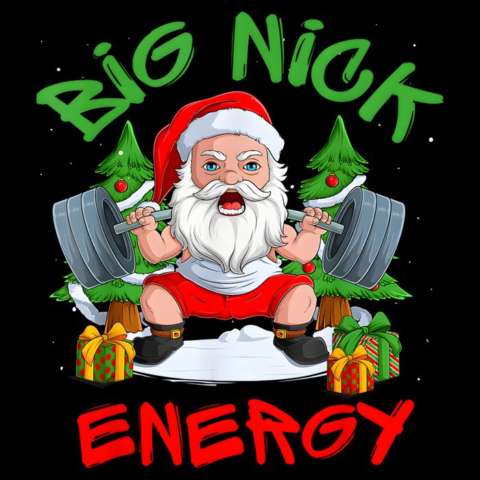 Big Nick Energy Santa Gym Fitness Weight Lifting Christmas Backpack
